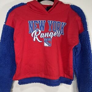 NY New York Rangers Youth Sherpa Hoodie Hooded Fleece‎ Sweatshirt Large 10 12
